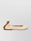 LANVIN SMOOTH LEATHER BALLET FLATS WITH CONTRASTING PULL-TAB