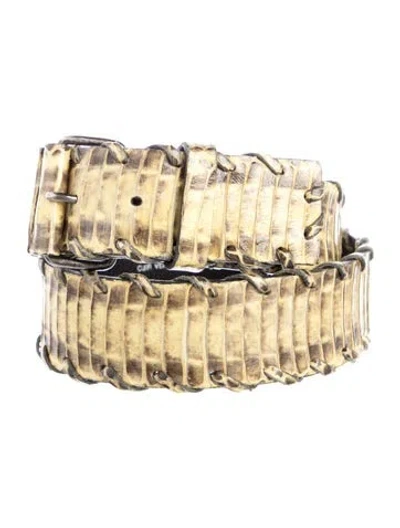 Pre-owned Lanvin Snakeskin Belt In Neutral