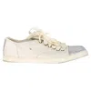 Lanvin Snakeskin-effect Cap Toe Sneakers In White Leather In White