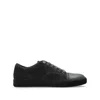 Lanvin Dbb1 Matte Cap Toe Low Top Sneaker In Burgundy Suede In Black