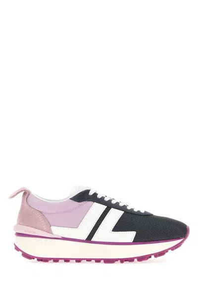 Lanvin Multicolor Color Block Sneakers In Black
