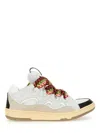 Lanvin Curb Sneakers In Leather And Suede With Multicolor Laces In White