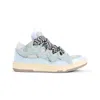 Lanvin Suede Leather Curb Sneakers Men In Blue