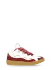 Lanvin Curb Sneakers With Padded Tongue And Multicolor Laces In White