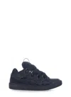 Lanvin Curb Sneakers In Black Suede And Leather