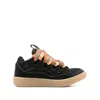 Lanvin Black Suede Calf Leather Sneakers In Black