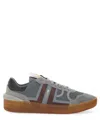 Lanvin Mesh, Suede And Nappa Leather Sneaker In Gray