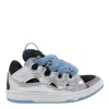 Lanvin Curb Metallic Leather Sneakers With Mesh Laces Shoes In Animal Print