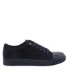 Lanvin Dbb1 Leather And Suede Sneakers In Black