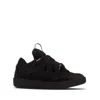 Lanvin Curb Black Leather Blend Sneakers In Black