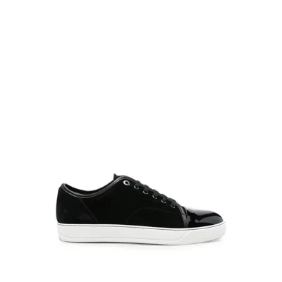 LANVIN DBB1 PATENT-TOE SUEDE SNEAKERS