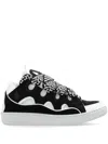 Lanvin Men's Leather Low-top Curb Sneakers In Black
