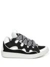 Lanvin Men's Leather Low-top Curb Sneakers In Black