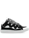 Lanvin Men's Leather Low-top Curb Sneakers In Black