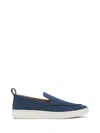 Lanvin Suede Slipper Navy Blue Color In Blue