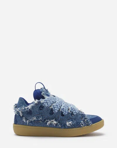 Lanvin Sneakers Curb En Denim Pour Femme In Bleu Jean