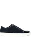 Lanvin Panelled Patent-leather And Velvet Low-top Trainers