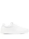 Lanvin Leather Low Top Sneakers With Contrasting Heel Counter In White