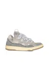 Lanvin Curb Panelled Mesh Sneakers In Grey 2