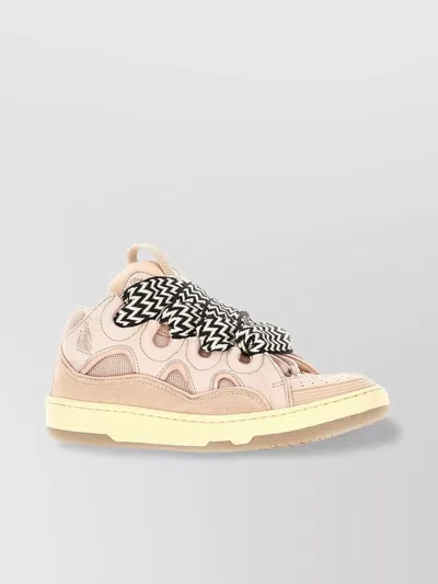 Lanvin Sneakers High-top Collar Padded In Pink