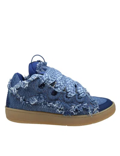 Lanvin Sneakers In Denim Fabric In Denim Blue