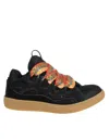 Lanvin Black Suede Calf Leather Sneakers In Black