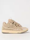 Lanvin Beige Raffia Curb Sneakers In Beige