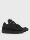 Lanvin Curb Round Toe Lace-up Sneakers In Schwarz