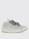 Lanvin Suede Leather Curb Sneakers Men In Blue