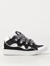 Lanvin Multicolor Leather And Fabric Curb Sneakers In Schwarz