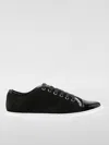 Lanvin Calf Suede Sneakers Metal Eyelet In Black