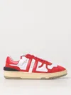 Lanvin Clay Low Top Sneakers In Leather And Nylon Color White/red In Rot