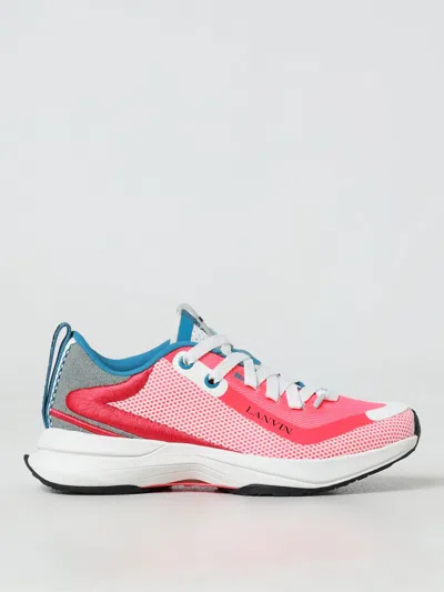 Lanvin Mesh Panelled Low Top Sneakers In White