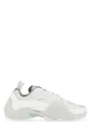 Lanvin Flash-x Mesh Upper Sneakers With Textured Panels In White