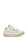 Lanvin Beige Curb Leather With Snake Laces Sneakers In Neutral