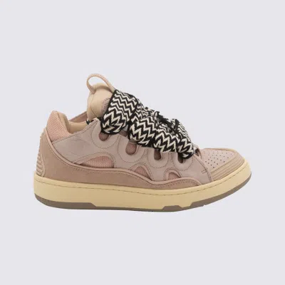 LANVIN LANVIN PINK LEATHER CURB SNEAKERS