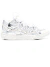 LANVIN CURB SNEAKERS IN CRINKLED METALLIC LEATHER