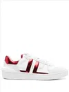 Lanvin Leather Sneakers With Rubber Sole And Metallic Heel In White