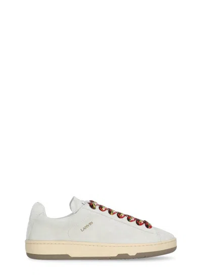 Lanvin White Suede Curb Lite Sneakers In 00 White