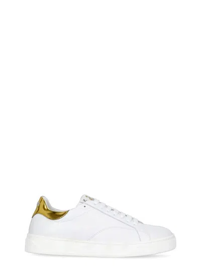 Lanvin Sneakers White In White Gold