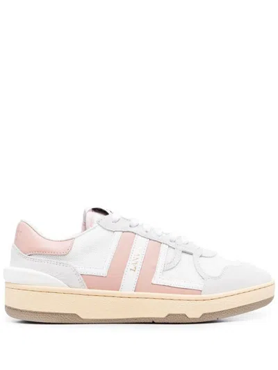 Lanvin 10mm Clay Poly & Leather Sneakers In White