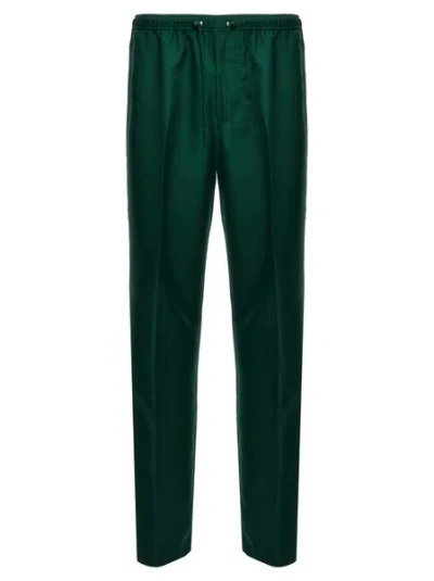 Lanvin Sophisticated Raffia Track Pants For Men In Green