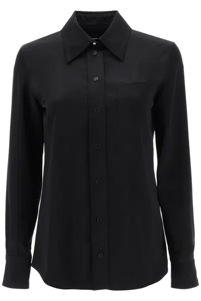 LANVIN SOPHISTICATED SATIN SHIRT WITH GOLD ACCENTS FOR WOMEN