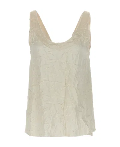 Lanvin Splitted Sleeveless Tank Top In Nude