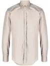 Lanvin Spread-collar Cotton Shirt In Neutrals