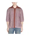 Lanvin Spread-collar Open-knit Cardigan In Multicolor