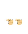 Lanvin Logo-engraved Gold-plated Cufflinks In Nude