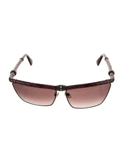 Pre-owned Lanvin Square Gradient Sunglasses In Burgundy