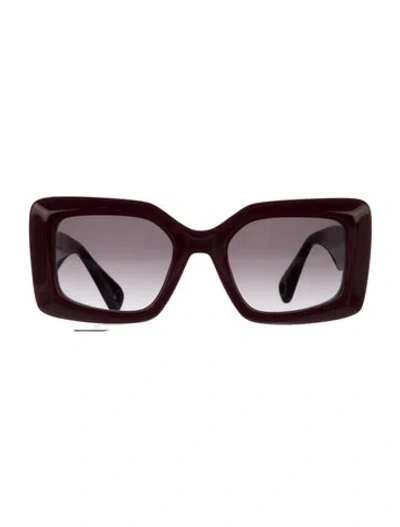 Pre-owned Lanvin Square Gradient Sunglasses In Burgundy