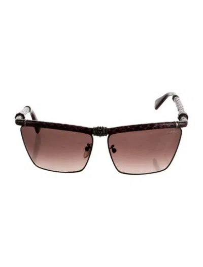 Pre-owned Lanvin Square Gradient Sunglasses In Burgundy